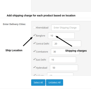 Product getting assigned to location with shipping cose