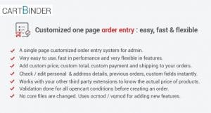 Order entry Opencart extension