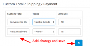 Add custom charges or discount