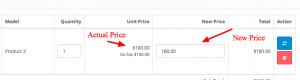 Enter custom price for the product added