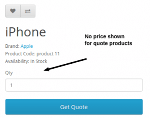 no price for quote products