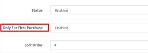 How to set up discount on first purchase in opencart