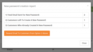 new password report opencart module