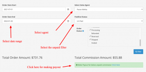 Sales agent payout opencart