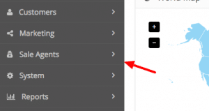 Sales agent menu link