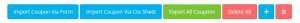 Coupon import buttons opencart extensions