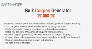 opencart coupon code generator extension