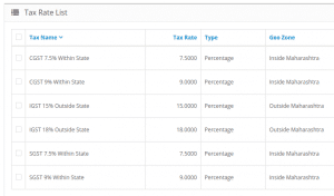 Gst tax rate opencart setup