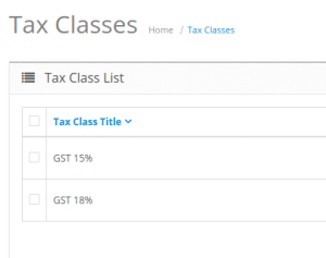 Gst tax rates opencart