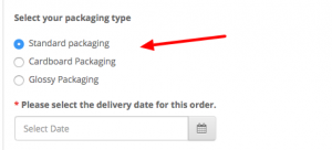 Extra selection option for Delivery Date